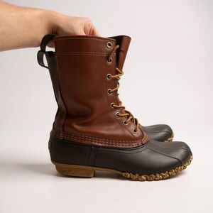 L.L. Bean Women’s Duck Boots Brown Leather tan  7